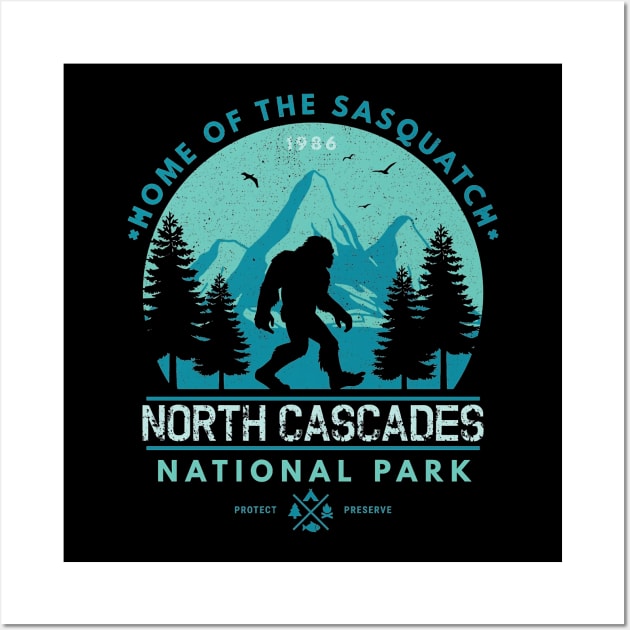 North Cascades National Park Home of the Sasquatch Wall Art by crackstudiodsgn